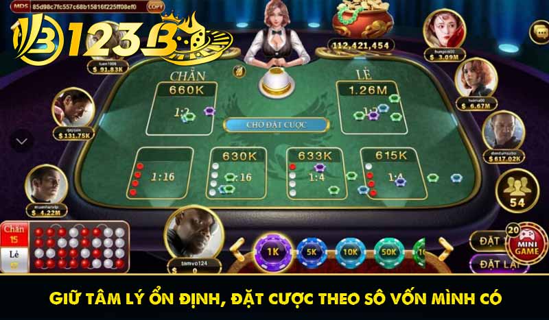 Giữ tâm lý ổn định, đặt cược theo sô vốn mình có